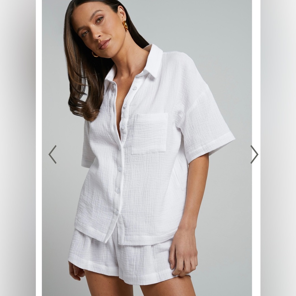 White linen set from showpo